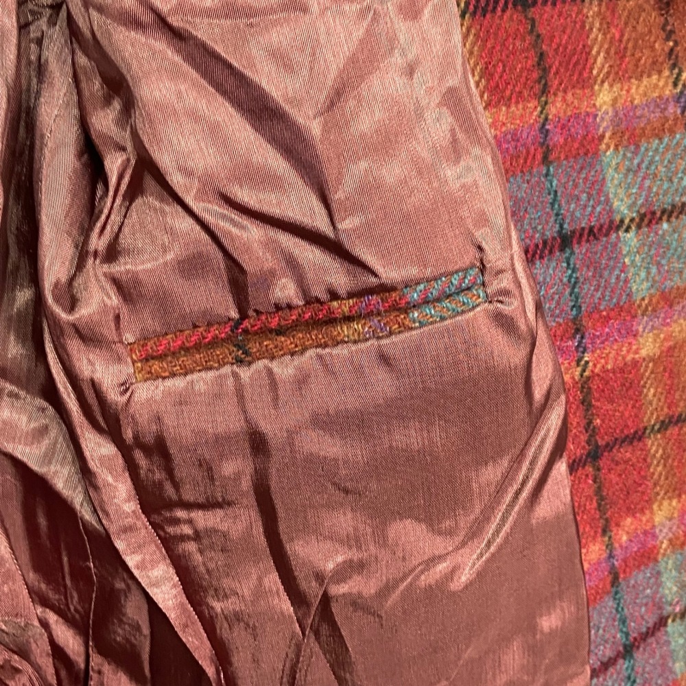 Vintage Jennifer Moore Blazer Women's Medium Multi-Color Plaid Wool Blend Jacket - Picture 6 of 11